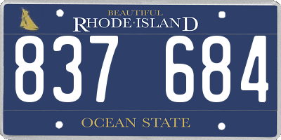 RI license plate 837684