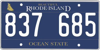RI license plate 837685