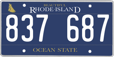 RI license plate 837687