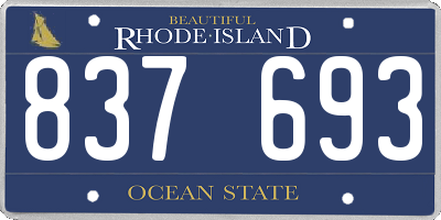 RI license plate 837693