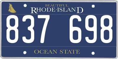 RI license plate 837698