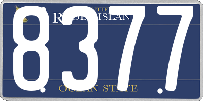 RI license plate 8377