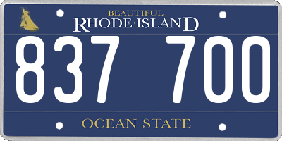 RI license plate 837700