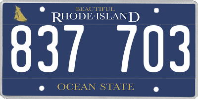 RI license plate 837703