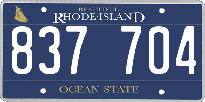 RI license plate 837704