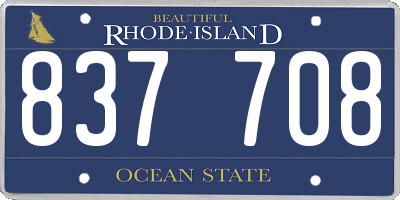 RI license plate 837708