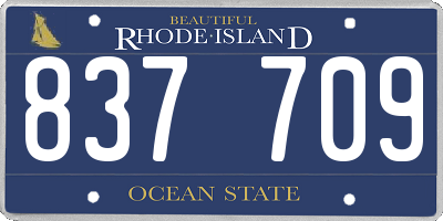 RI license plate 837709