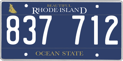 RI license plate 837712
