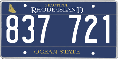 RI license plate 837721