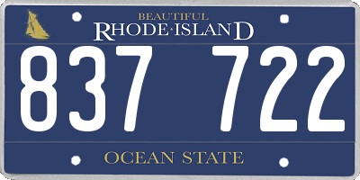 RI license plate 837722