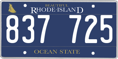 RI license plate 837725