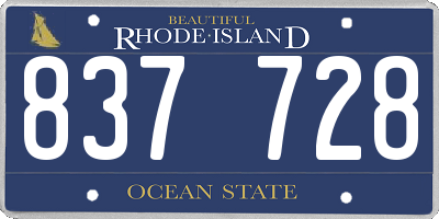RI license plate 837728