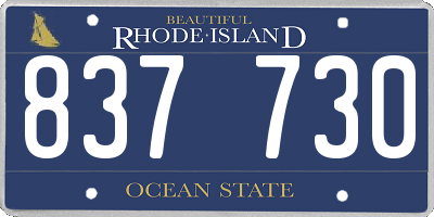 RI license plate 837730