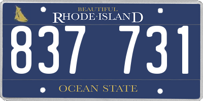RI license plate 837731
