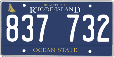 RI license plate 837732