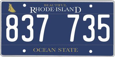 RI license plate 837735