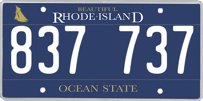 RI license plate 837737