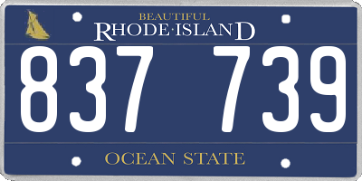 RI license plate 837739