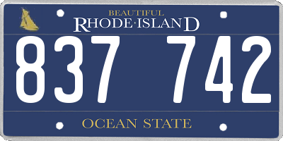 RI license plate 837742