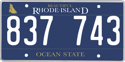 RI license plate 837743