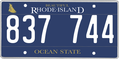 RI license plate 837744