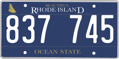 RI license plate 837745