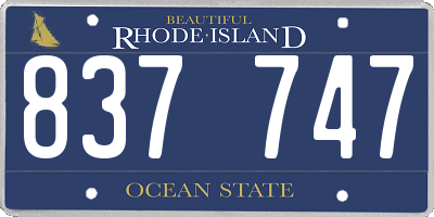 RI license plate 837747