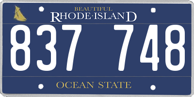 RI license plate 837748