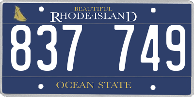 RI license plate 837749