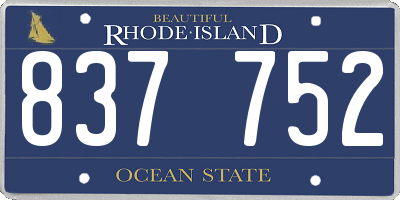 RI license plate 837752