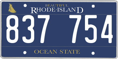 RI license plate 837754