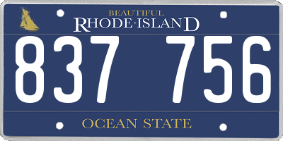 RI license plate 837756