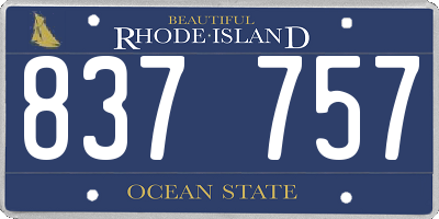 RI license plate 837757
