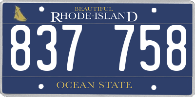 RI license plate 837758