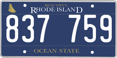 RI license plate 837759