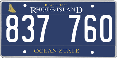 RI license plate 837760