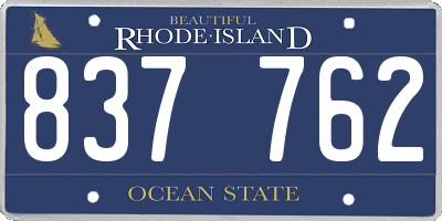 RI license plate 837762