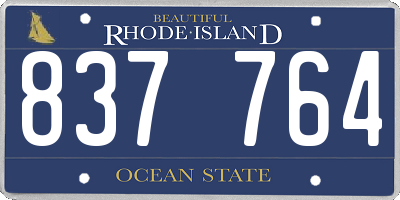 RI license plate 837764