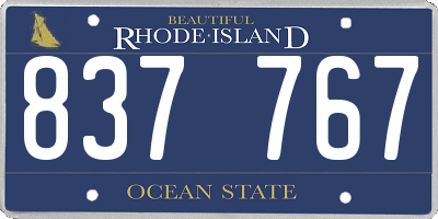 RI license plate 837767