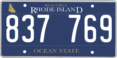 RI license plate 837769