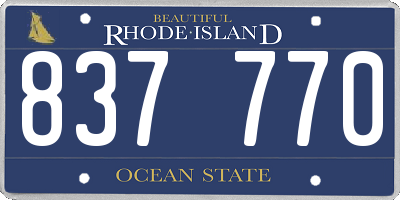RI license plate 837770