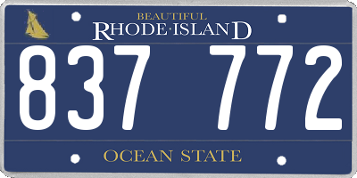 RI license plate 837772
