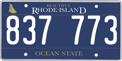 RI license plate 837773
