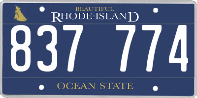 RI license plate 837774