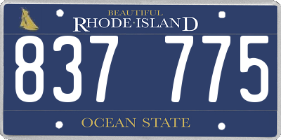 RI license plate 837775