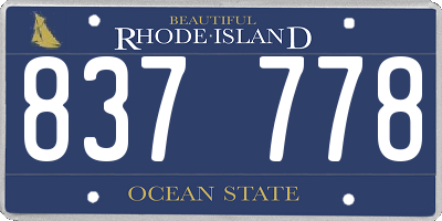 RI license plate 837778