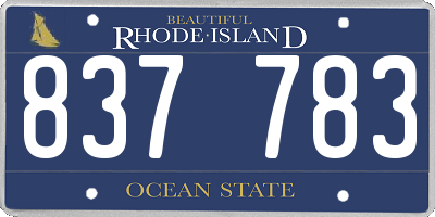 RI license plate 837783