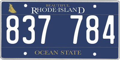 RI license plate 837784