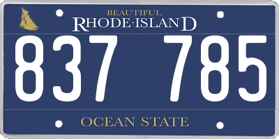 RI license plate 837785