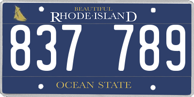 RI license plate 837789